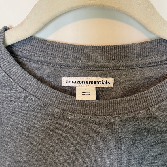 Amazon Essentials Dark Gray Crewneck Sweater with Hand Embroidered Front - Picture 2 of 4